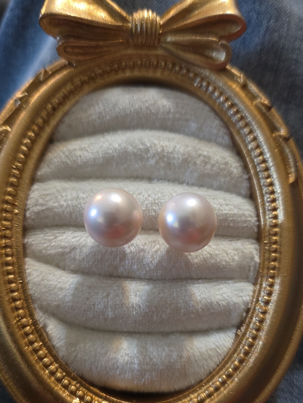 Classic (Pink Hue) White Pearl Stud Earrings